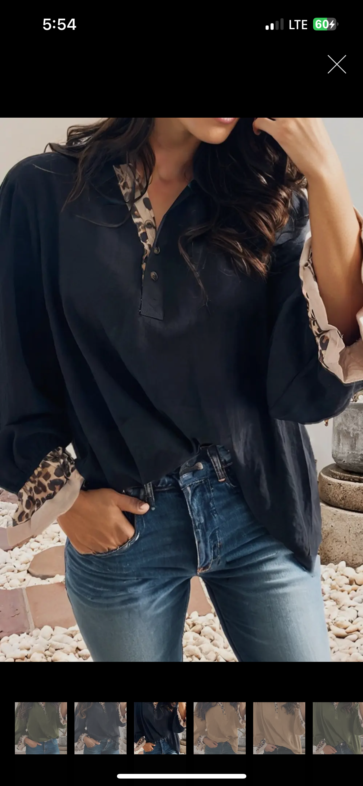 Black leopard blouse